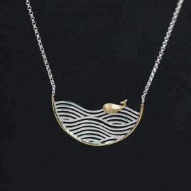 Custom-Creative-Swimming-Fish-925-silver-necklace (3)